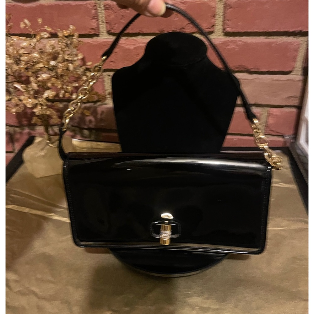 🔥YSL🔥 Saint Laurent 🔥Rive Gauche 🔥Black Patent Shoulder Bag🔥